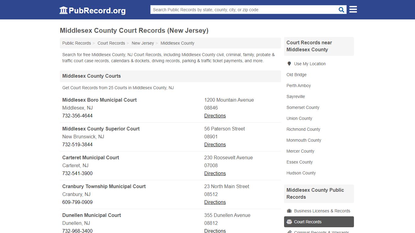 Middlesex County Court Records (New Jersey) - PubRecord.org